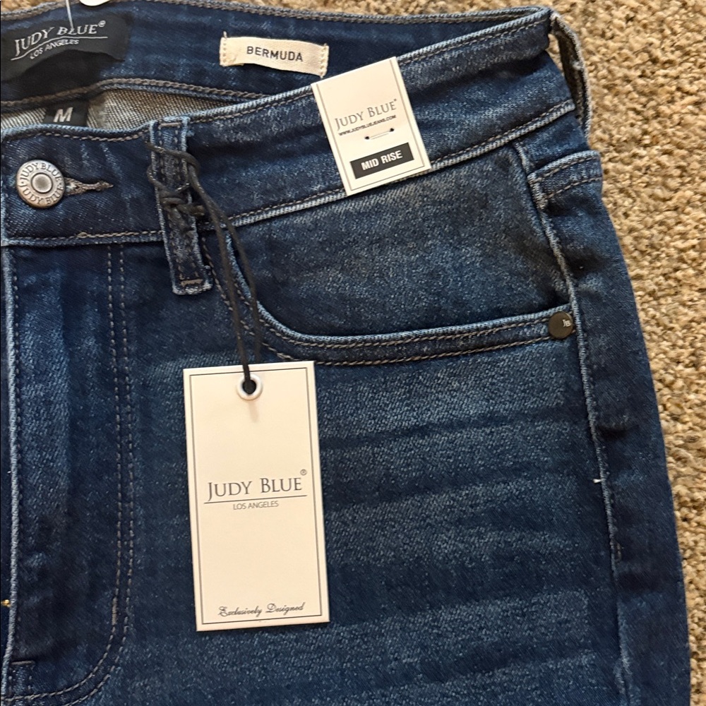 Judy Blue Indigo Denim Shorts - Picture 2 of 11